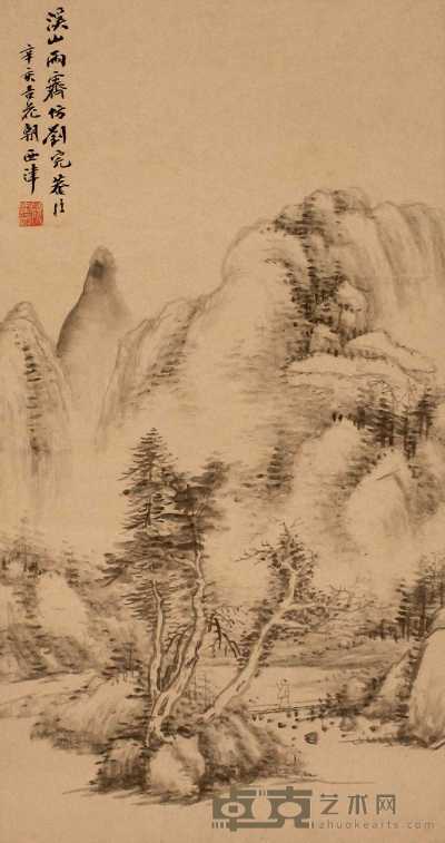 顾鹤逸 辛亥（1791年）作 山水 镜心 41×22cm